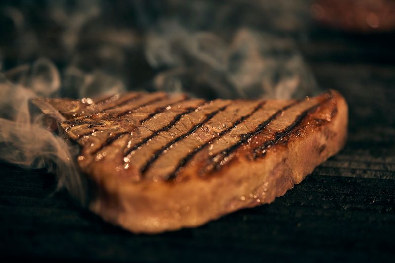 Grilled steak caesar salad